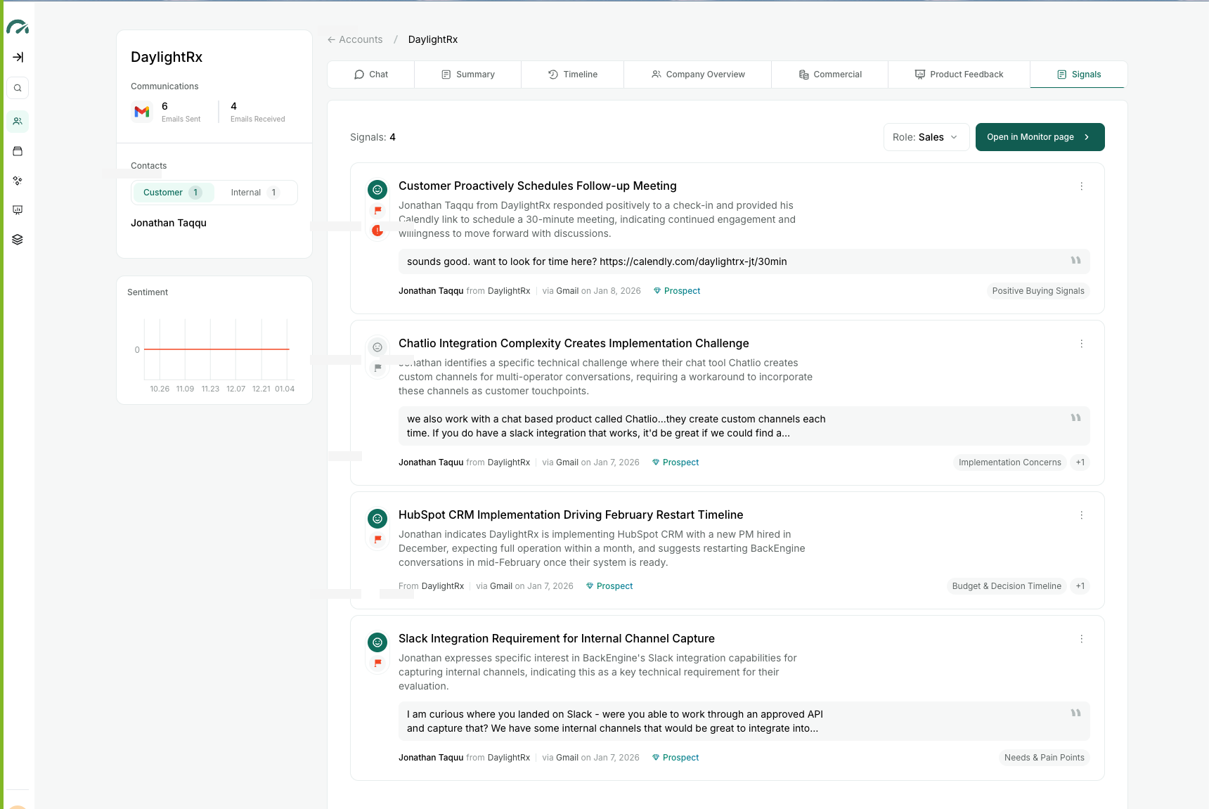 BackEngine signals and insights